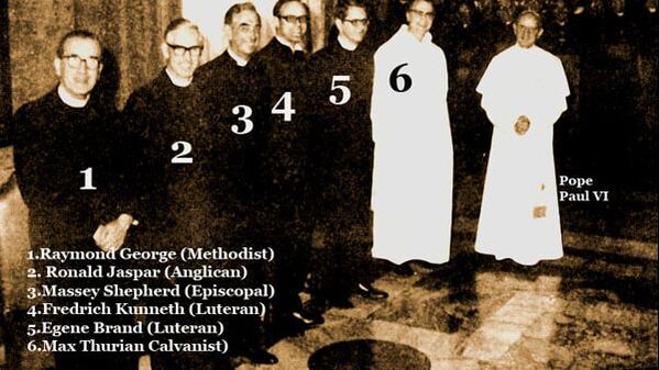 Vatican Council II where 6 protestant ministers participated in changes